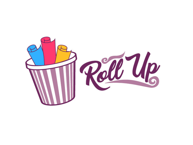 Roll Up Ice Cream logo design