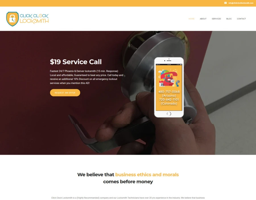 Click Clock Locksmith project screenshot